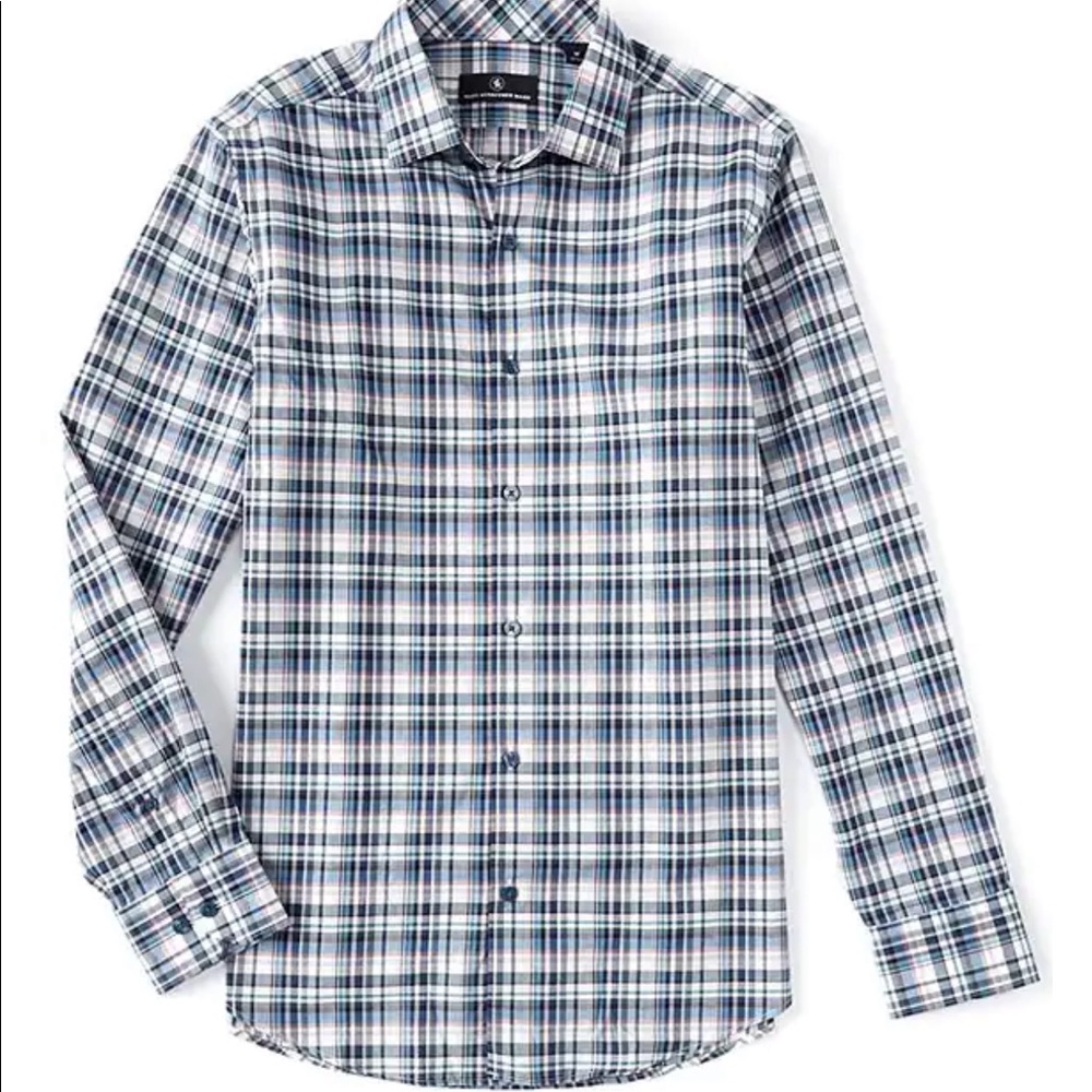 Hart Schaffner Marx Long Sleeve Large Leno Plaid Sportshirt